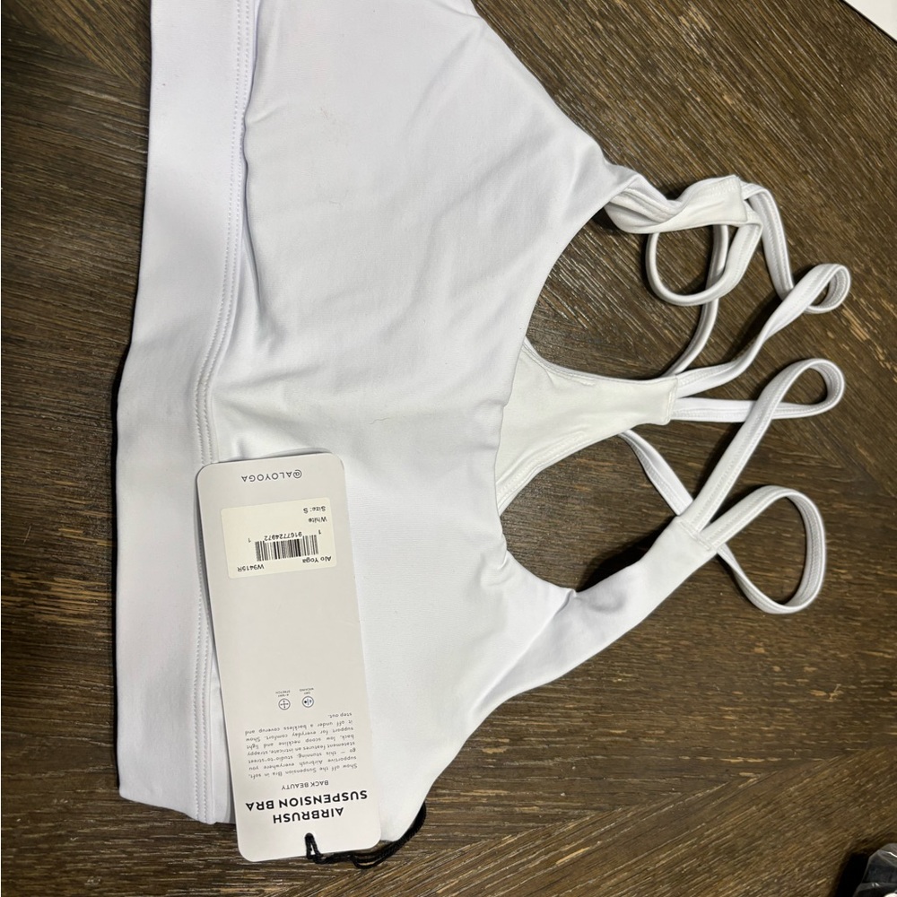 ALO Yoga White Strappy Sports Bra